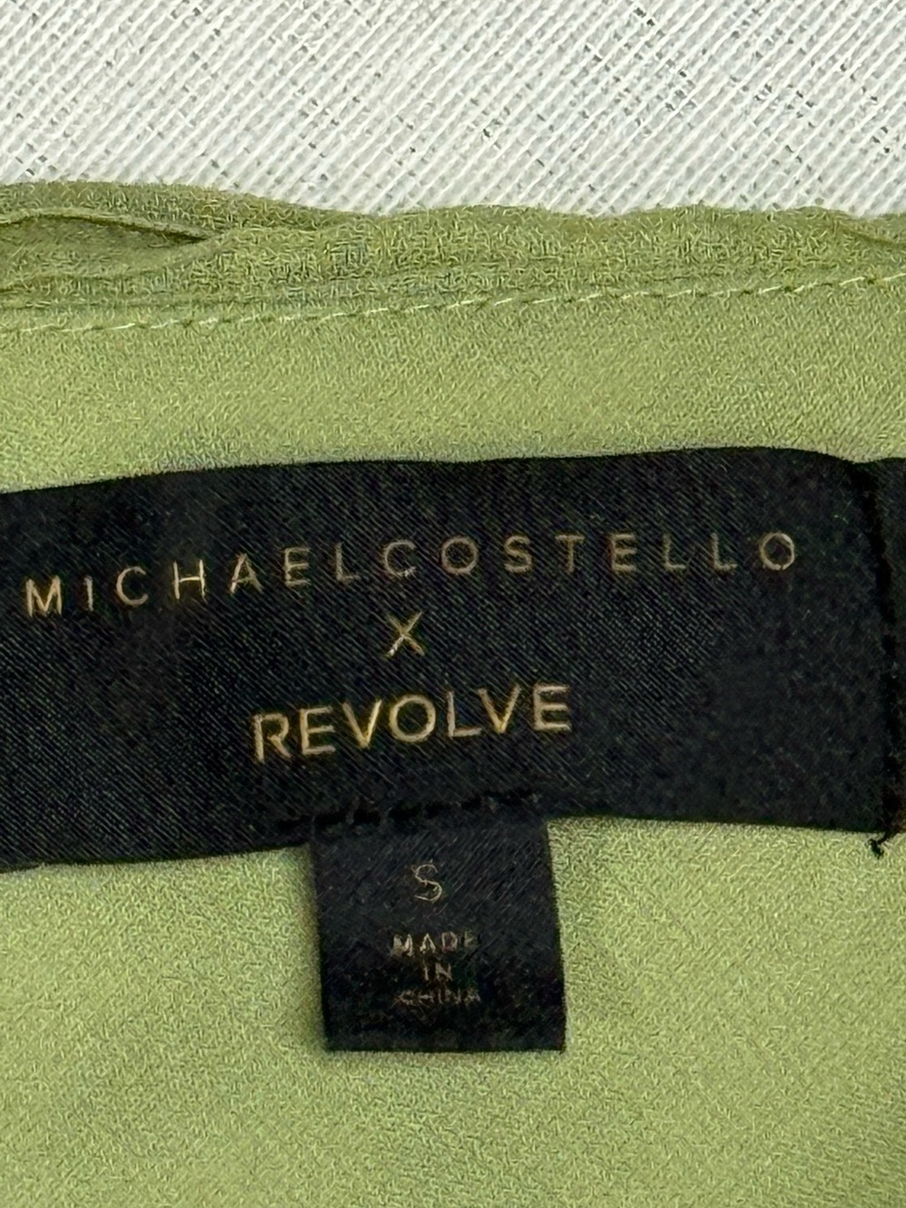 Michael Costello One-Shoulder Olive Dress with Side Slit - Picture 10 of 11
